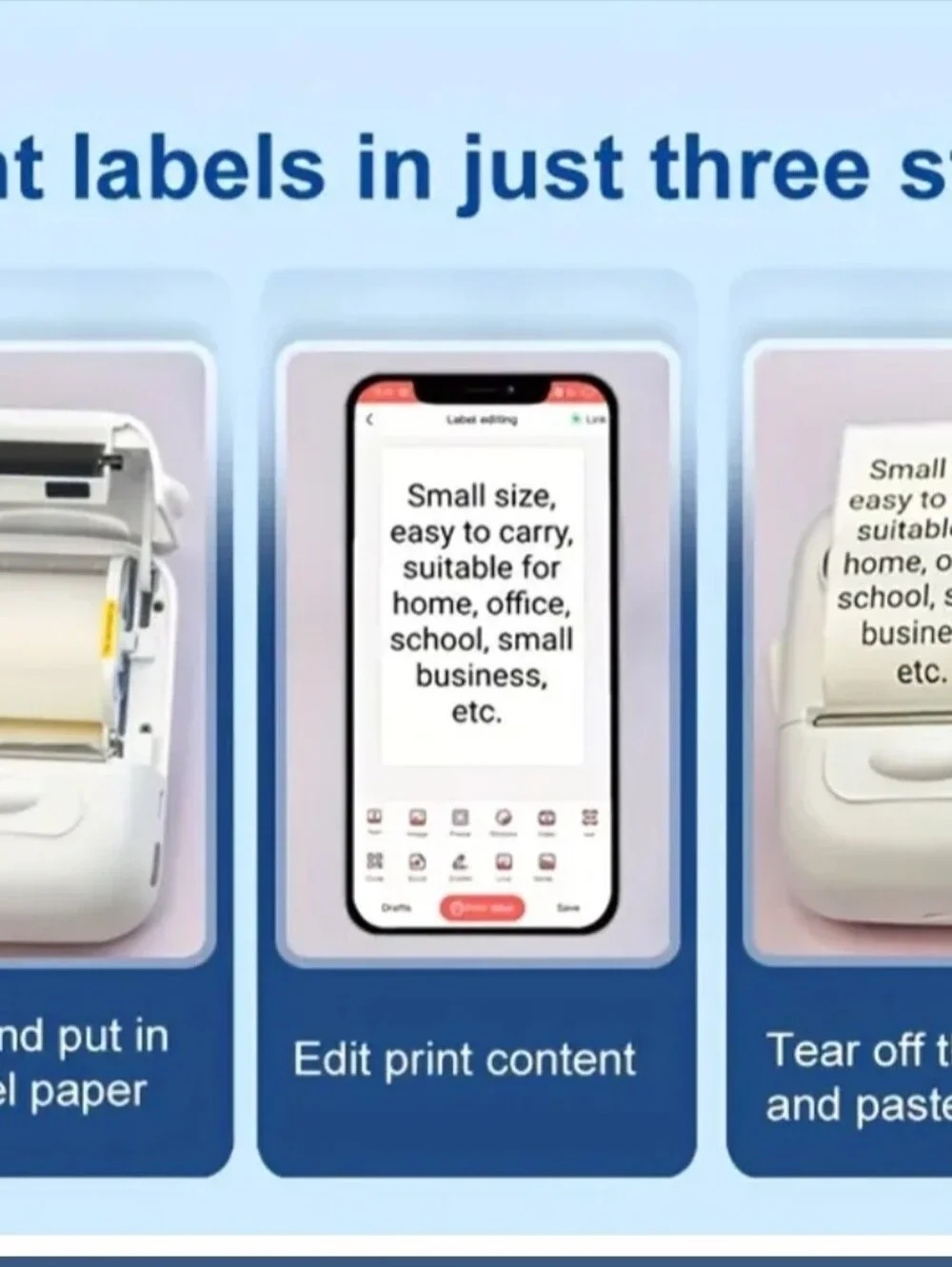 MARK LIFE White Thermal Label Printer Kit, With Labels, Sealed, NEW